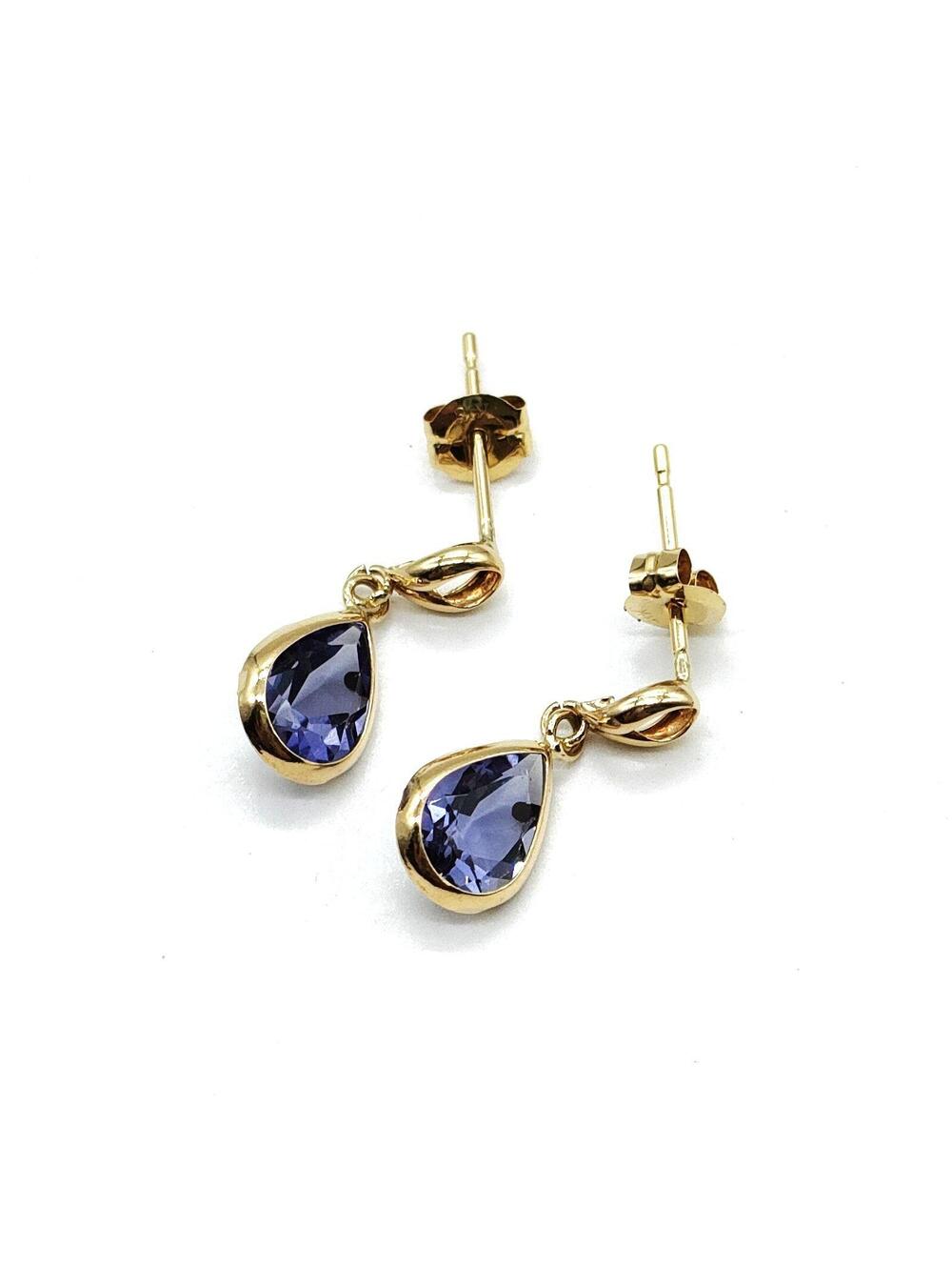 Jewelry Pierced Earring Gold Yellow Gold Blue 5508140